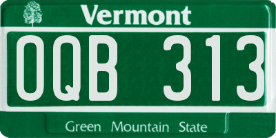VT license plate OQB313