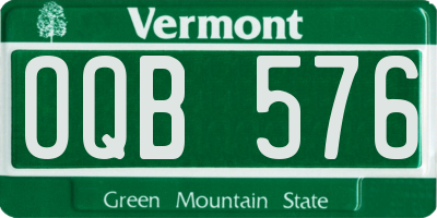 VT license plate OQB576