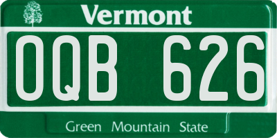 VT license plate OQB626