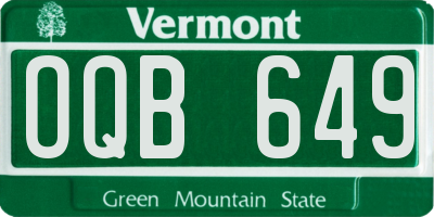 VT license plate OQB649