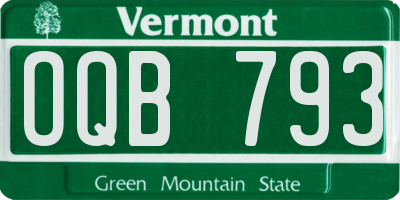 VT license plate OQB793