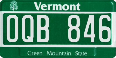 VT license plate OQB846