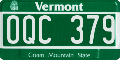 VT license plate OQC379