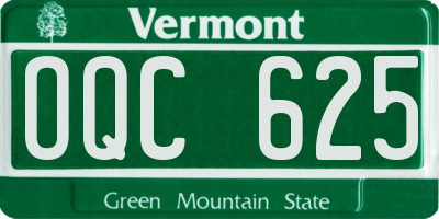 VT license plate OQC625