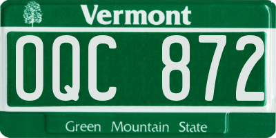 VT license plate OQC872
