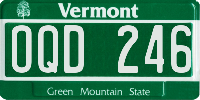 VT license plate OQD246