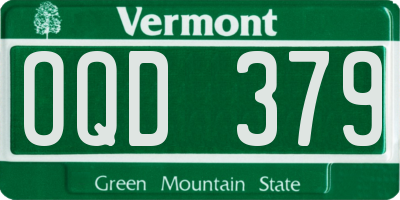 VT license plate OQD379