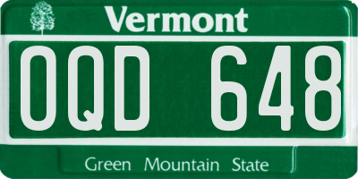 VT license plate OQD648