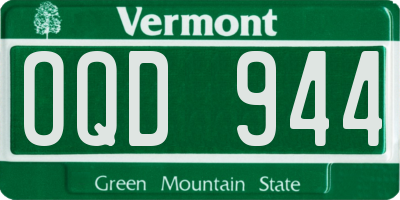 VT license plate OQD944