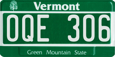 VT license plate OQE306