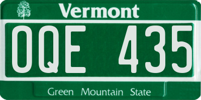 VT license plate OQE435
