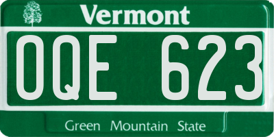 VT license plate OQE623