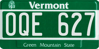 VT license plate OQE627