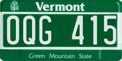 VT license plate OQG415