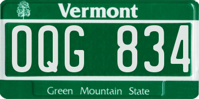 VT license plate OQG834