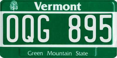 VT license plate OQG895