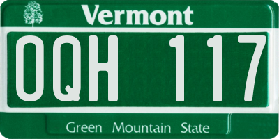 VT license plate OQH117