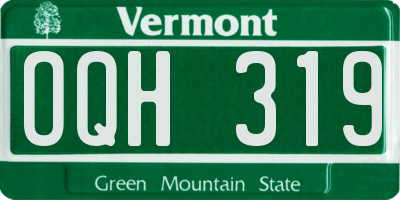 VT license plate OQH319