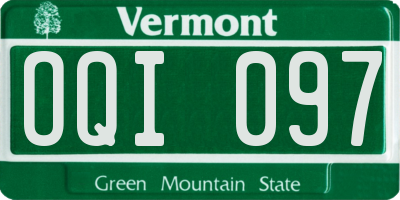 VT license plate OQI097