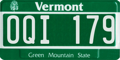 VT license plate OQI179