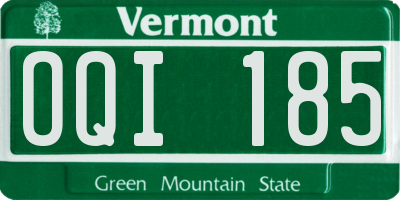 VT license plate OQI185