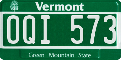 VT license plate OQI573