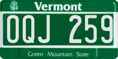 VT license plate OQJ259