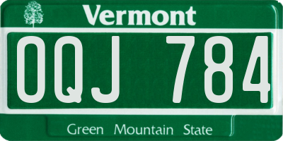 VT license plate OQJ784