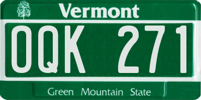 VT license plate OQK271