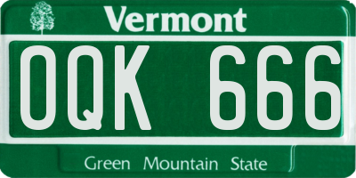 VT license plate OQK666