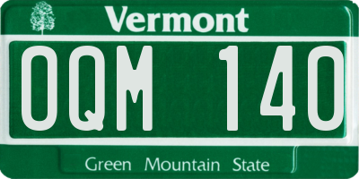 VT license plate OQM140