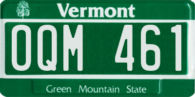 VT license plate OQM461