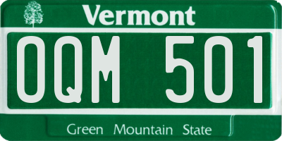 VT license plate OQM501