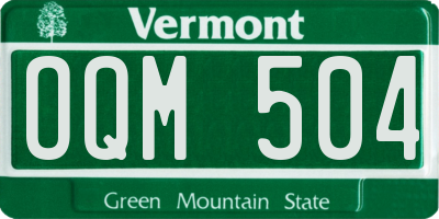 VT license plate OQM504