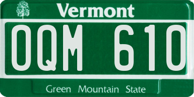 VT license plate OQM610