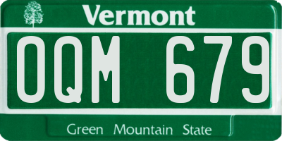 VT license plate OQM679