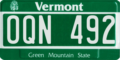 VT license plate OQN492