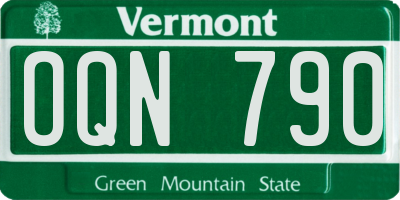VT license plate OQN790