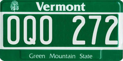 VT license plate OQO272