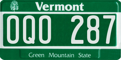 VT license plate OQO287