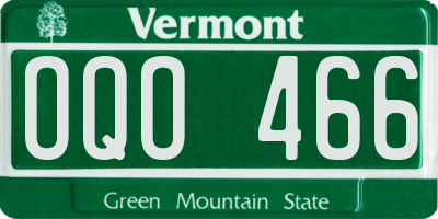 VT license plate OQO466