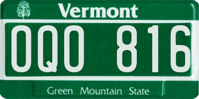 VT license plate OQO816