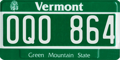 VT license plate OQO864