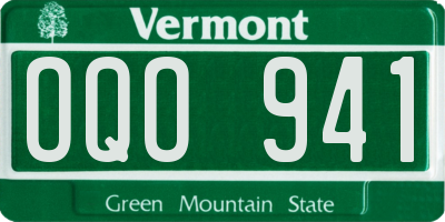 VT license plate OQO941