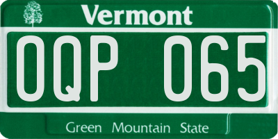 VT license plate OQP065
