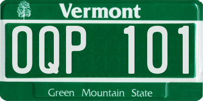 VT license plate OQP101