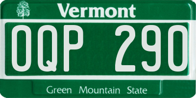 VT license plate OQP290