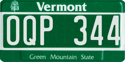 VT license plate OQP344