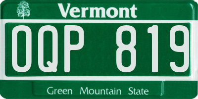 VT license plate OQP819