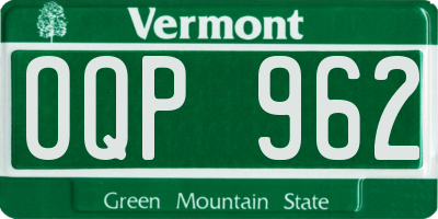 VT license plate OQP962